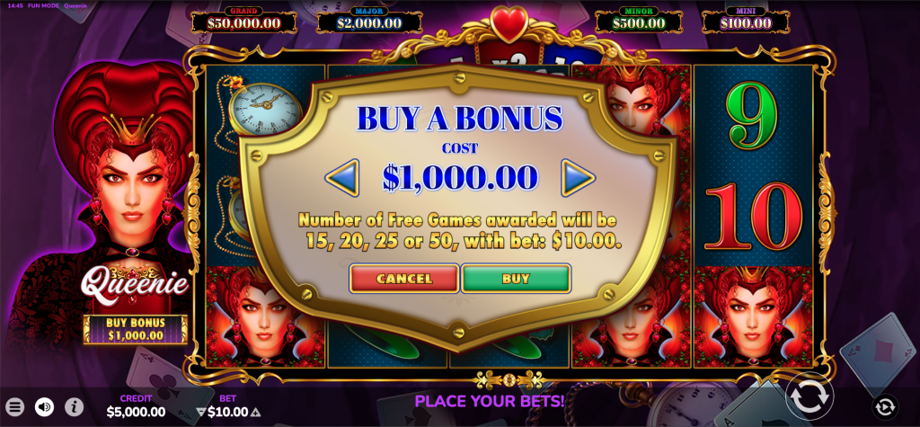 Queenie slot machine buy a bonus